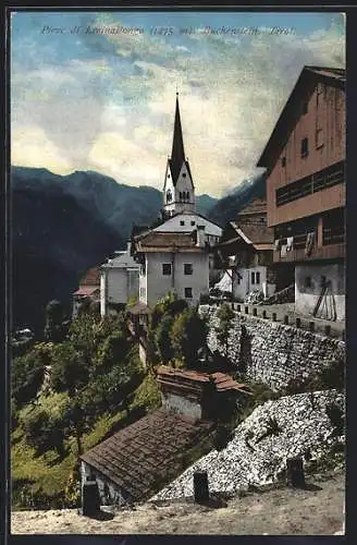 AK Pieve di Livinallongo, Ortspartie mit Kirchturm