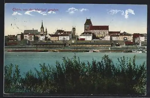 AK Thorn-Torun, Stadtpanorama vom Weichselufer aus