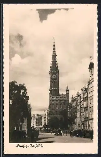 AK Danzig, Blick zum Rathaus