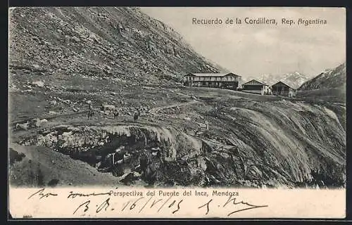 AK Mendoza, Cordillera, Perspectiva del Puente del Inca