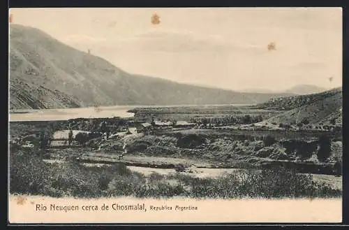 AK Rio Neuquen, cerca de Chosmalal, Landschaftspanorma mit Flusslauf