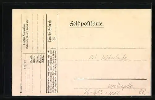 Künstler-AK Handgemalt: Westkapelle, Panorama