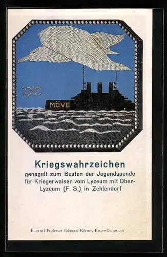 AK Zehlendorf, Nagelung eines Kriegswahrzeichens zum Besten der Jugendspende für Kriegerwaisen vom Ober-Lyzeum 1916