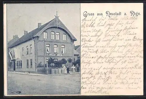 AK Neustadt /Rbge., Nülles Hotel mit Strasse