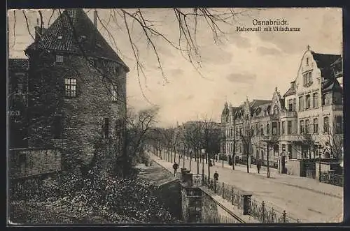 AK Osnabrück, Strasse Kaiserwall mit Vitischanze