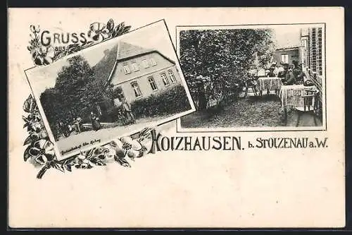 AK Holzhausen / Stolzenau, Restaurant Hoberg mit Gartenterrasse