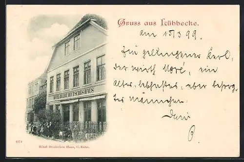 AK Lübbecke, Hotel Deutsches Haus v. C. Rühe