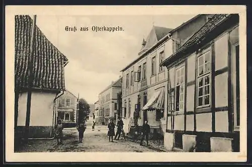 AK Osterkappeln, Strassenpartie mit Fachwerkhäusern