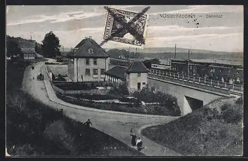 AK Osterkappeln, Bahnhof mit Eisenbahn