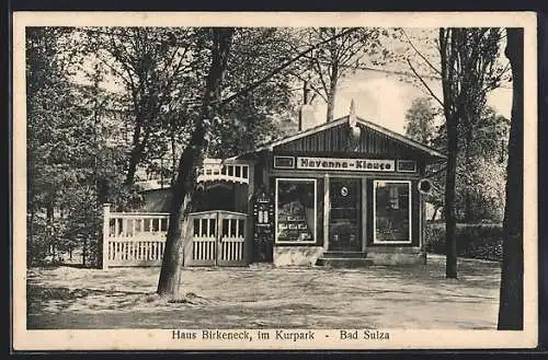 AK Bad Sulza, Haus Birkeneck im Kurpark, Havanna-Klause