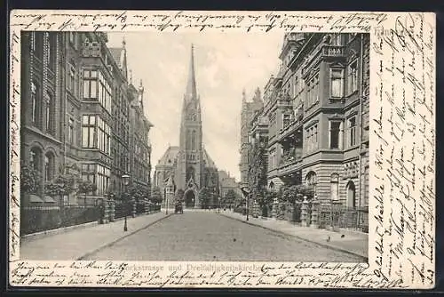 AK Hannover, Yorkstrasse und Dreifaltigkeitskirche