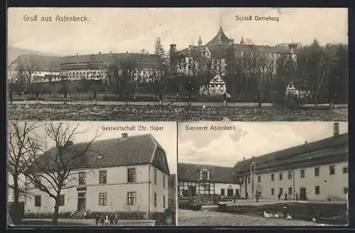 AK Astenbeck, Gasthaus Chr. Hüper, das Schloss Derneburg, Brennerei Astenbeck