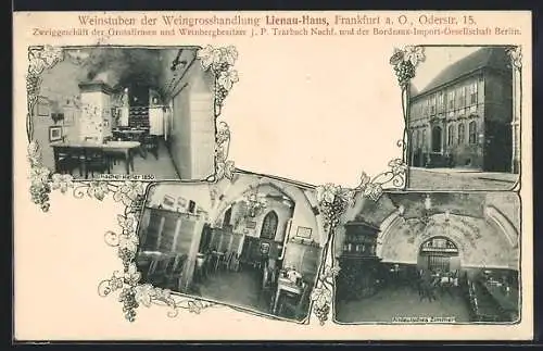 AK Frankfurt a. O., Weinstuben Gasthaus der Weingrosshandlung Lienau-Haus in der Oderstrasse 15