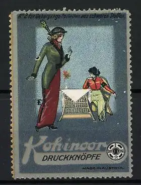 Reklamemarke Koh-i-noor Druckknöpfe, für schwere Stoffe, Bild 2