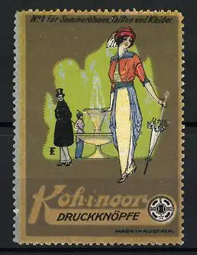 Reklamemarke Koh-i-noor Druckknöpfe, für Sommerblusen und Kleider, Bild 1