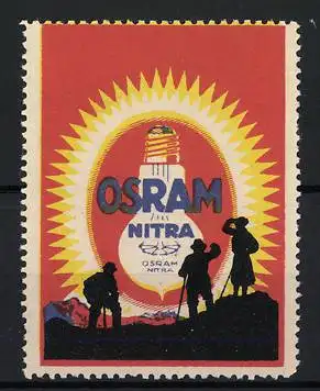 Reklamemarke Osram Nitra Glühkörper, Bergsteiger