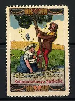 Reklamemarke Kathreiners Kneipp Malzkaffee, Szene aus dem Märchen Schlaraffenland