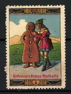 Reklamemarke Kathreiners Kneipp Malzkaffee, Szene aus dem Märchen Schlaraffenland