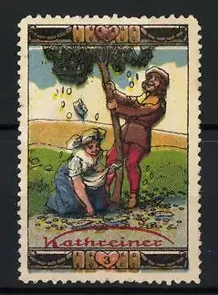 Reklamemarke Kathreiners Kneipp Malzkaffee, Szene aus dem Märchen Schlaraffenland