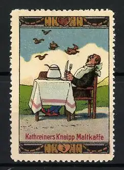 Reklamemarke Kathreiners Kneipp Malzkaffee, Szene aus dem Märchen Schlaraffenland