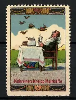 Reklamemarke Kathreiners Kneipp Malzkaffee, Szene aus dem märchen Schlaraffenland