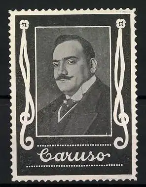 Reklamemarke Italienischer Opernsänger Enrico Caruso im Portrait