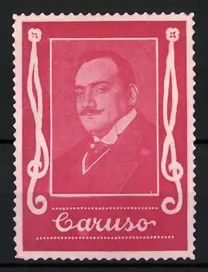 Reklamemarke Italienischer Opernsänger Enrico Caruso im Portrait