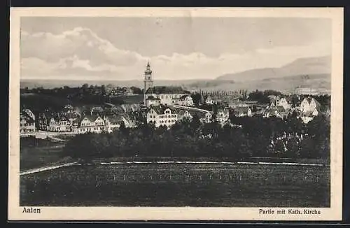 AK Aalen /Wttbg., Partie mit kath. Kirche