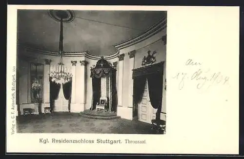 AK Stuttgart, Neues Schloss, Thronsaal