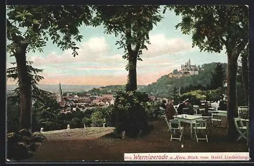 AK Wernigerode a. Harz, Blick vom Hotel Lindenberg