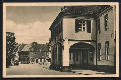 AK Kempen /Niederrhein, Strassenpartie am Rathaus