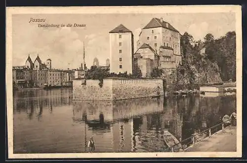 AK Passau, Ilzmündung in die Donau