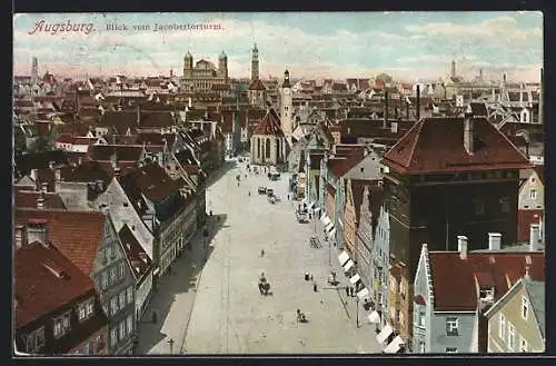 AK Augsburg, Blick vom Jacoberturm