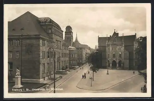 AK Freiburg i. Br., Universität mit Bibliothek