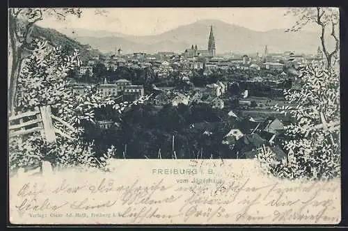AK Freiburg i. B., Stadtansicht vom Jägerhaus