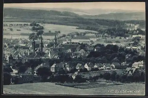 AK Villingen i. Schwarzwald, Teilansicht aus der Vogelschau