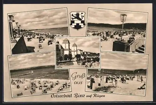 AK Binz auf Rügen, Strandbad und Promenade