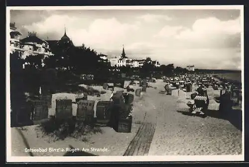 AK Binz a. Rügen, Strandkörbe im Strandbad