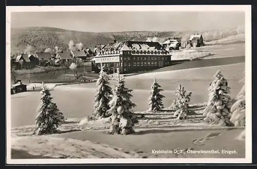 AK Oberwiesenthal /Erzgeb., Kreisheim D. T. im Schnee