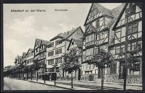 AK Allendorf / Werra, Kirchstrasse mit Wohnhäusern