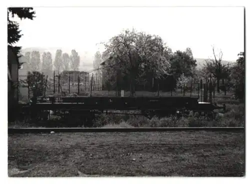 Fotografie H. Zaiss, Darmstadt, Deutsche Bahn, Eisenbahn-Güterwaggon Rungenwagen 1438