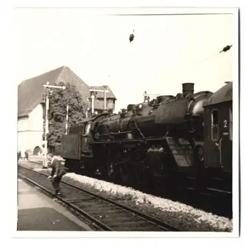 Fotografie Deutsche Bahn, Personenzug mit Dampflok, Lokomotive Nr. 03 222, Fahrt rings um den Bodensee
