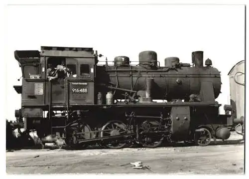 Fotografie Horst Golzsch, Leipzig, Deutsche Reichsbahn DDR, Dampflok, Lokomotive Nr. 916 488