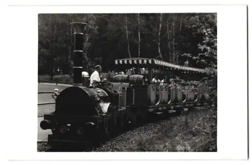 Fotografie unbekannter Fotograf, Ansicht Nürnberg, Eisenbahn / Kleinbahn im Tiergarten