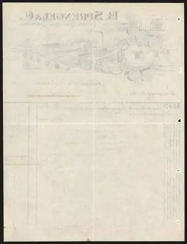 Rechnung Hannover 1898, B. Sprengel & Co., Chocoladen, Cacaos, Cakes, Zuckerwaren, Werksansicht und Preis-Medaillen