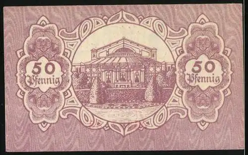 Notgeld Bayreuth, 1918, 50 Pfennig, Gebäudeabbildung