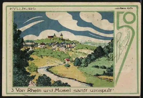 Notgeld Speicher 1921, 50 Pfennig, Eifelvater Dr. Dronke und Kyllburg Landschaft