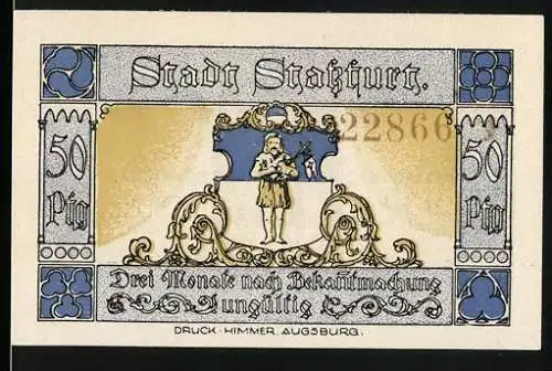 Notgeld Stassfurt, 1921, 50 Pfennig, Drei Monate nach Bekanntmachung ungültig, Otto IV. Markgraf v. Brandenburg