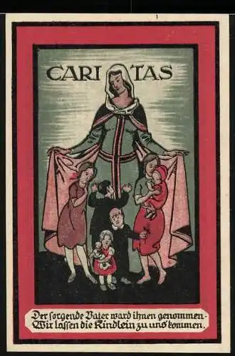 Notgeld Hamburg, 1921, 75 Pfennig, Caritas-Motiv mit Kindern und Festung-Motiv