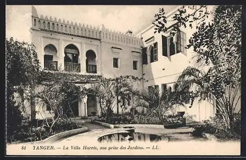 AK Tanger, La Villa Harris, vue prise des Jardins